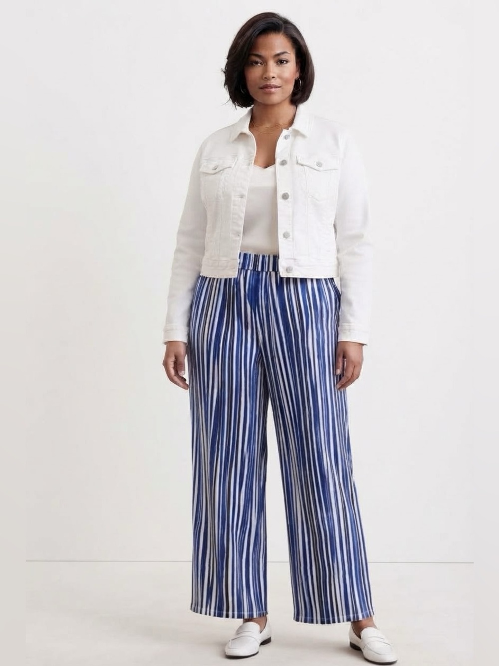 🆕 Elizabeth Clarke Striped Wide Leg Pants